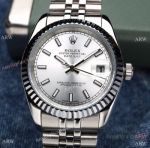 Stainless Steel Silver Dial Oyster Perpetual Datejust Rolex Couple Watches - Best Replica
